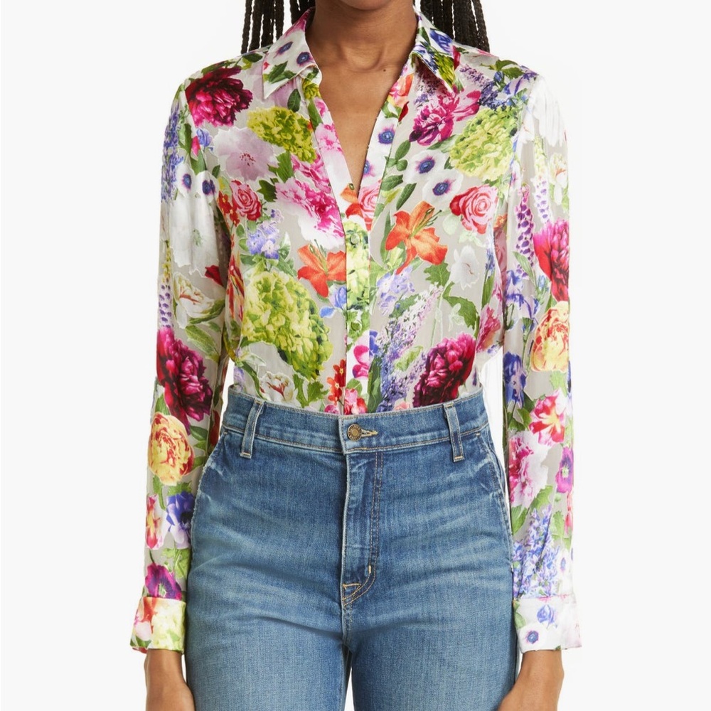 Alice + Olivia Eloise Floral Print Top, Size Small, Like New